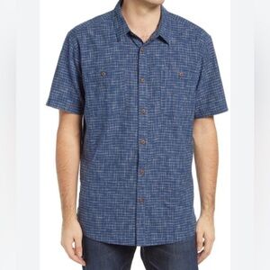 Patagonia Back Step Blue Button Organic Cotton Work Wear Collar Pocket Shirt L